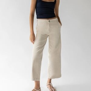 Oak+Fort Cropped Twill Wide Pant